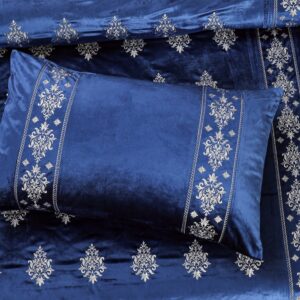 Bridal velvet bed sheet - blue 2