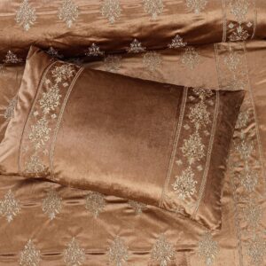 Bridal velvet bed sheet - mustard 1