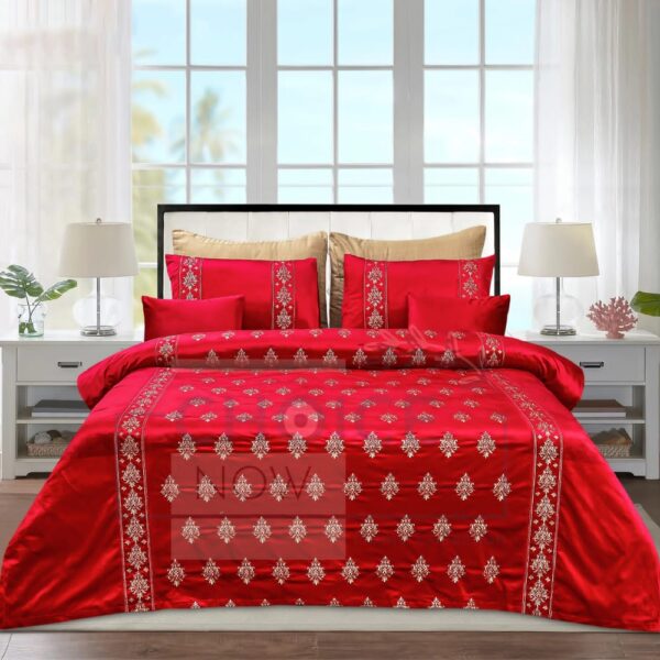 Bridal velvet bed sheet - red