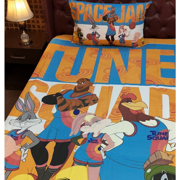 Tune Squad Cartoon Bed Sheet