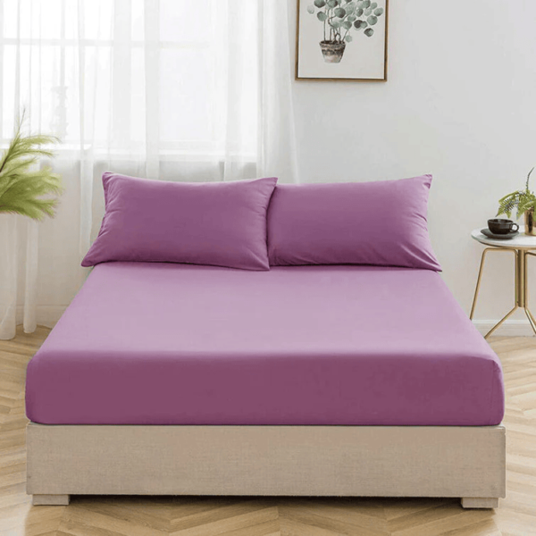 fitted bed sheet purple