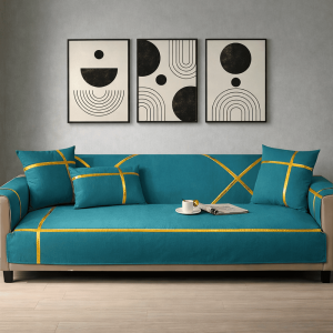 Premium Velvet Sofa Cover - Anti Slip - Teal