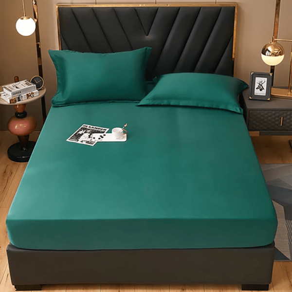 cotton fitted bed sheet green