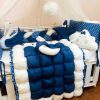 Baby Cot - Bedding Set - Tiny Heaven Dark Blue