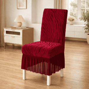 zebra chair cover - maroon