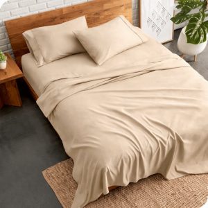 plain bed sheet - beige