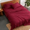 plain bed sheet - burgundy