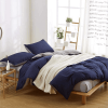Reversible Rich Cotton Duvet Cover - Blue & Grey