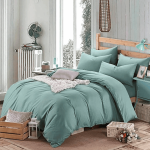Reversible Rich Cotton Duvet Cover - Mint Green