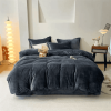 Reversible Rich Velvet Duvet Cover - Dark Grey