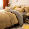 Reversible Rich Velvet Duvet Cover - Mustard & Grey