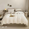 Reversible Rich Velvet Duvet Cover - Off White & Light Brown