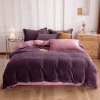 Reversible Rich Velvet Duvet Cover - Purple & Pink