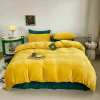 Reversible Rich Velvet Duvet Cover - Yellow & Green